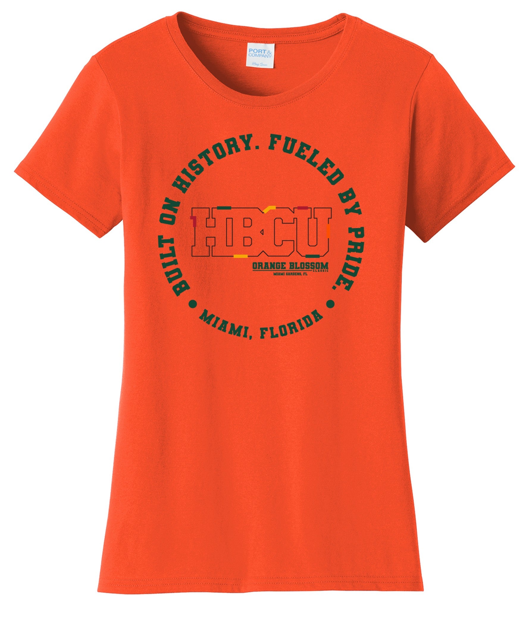 2025 Ladies OBC Built By History Fueled By Pride Tee - Orange